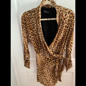 Zara TRF leopard print wrap mini dress